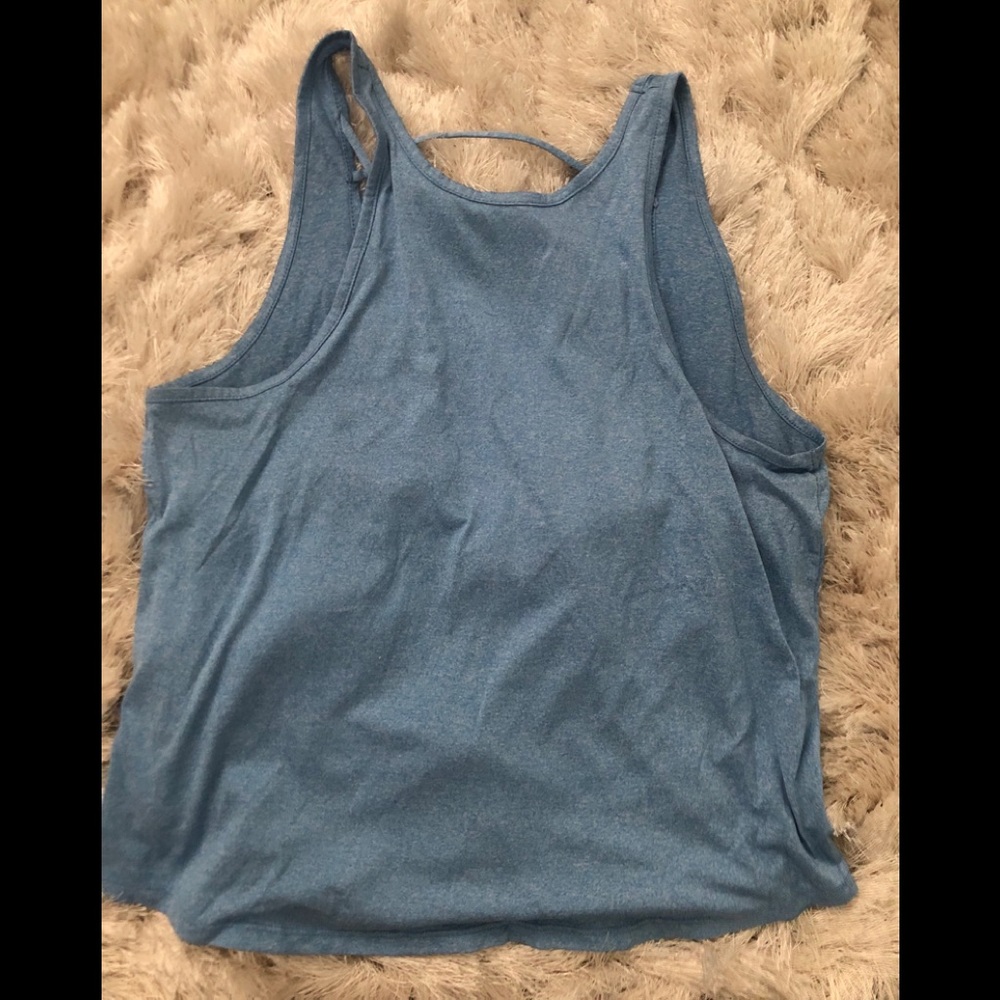 Light blue backless tank top